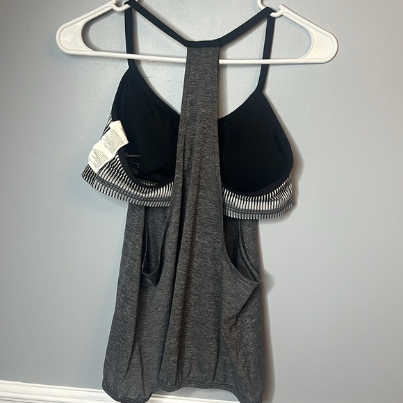 Women’s Nike Texture Stripe Layered Swim Tankini Top Size M - Picture 5 of 7